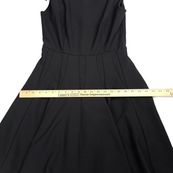 HAVVA Ballet Bow Back Tailored Seam Fit and Flare Mini Dress Black Minimal Small - Picture 6 of 11